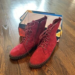 Burgundy Suede Boots